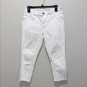 Articles Of Society White Ankle Cropped Jeans